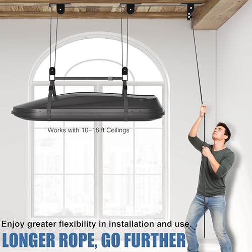 Cargo Box Pulley System for Garage Storage (Three Bracket)