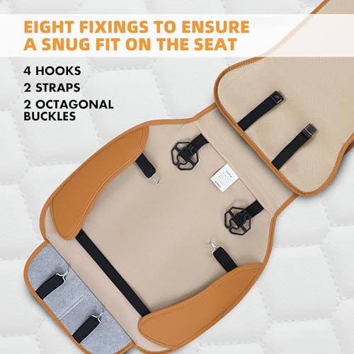 Leather Car Seat Covers Front 2PC Waterproof Universal Cognac (Cognac)