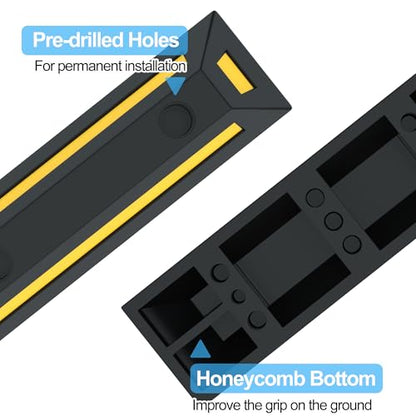 2PCS Rubber Parking Guide Tire Blocks (20.7" Long)