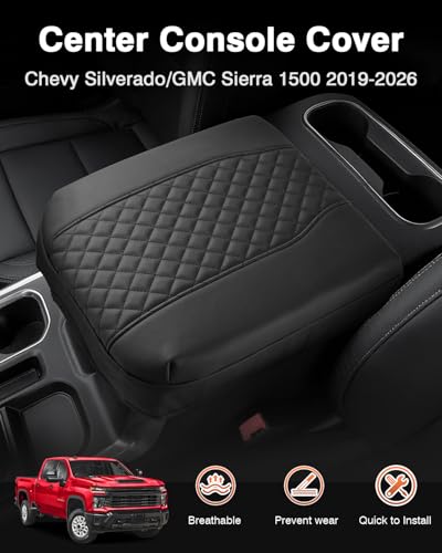 Center Console Cover for Chevy Silverado (For Chevy Silverado & GMC Sierra 1500 2019-2025)