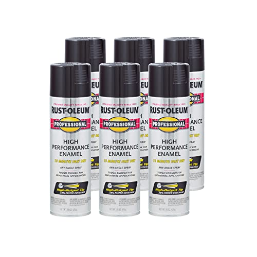 Professional High Performance Gloss Black Spray Paint (Gloss Black / 15 Ounce (Pack of 6))