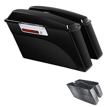 Motorcycle Saddlebags Hard Saddle Bags For Harley Touring 1993 (Vivid Black W/ Chrome Latches / Standard)