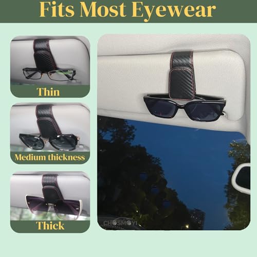 Leather Sunglass Clip for Car Visor (Carbon Fiber)