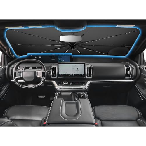 for 2026 2027 Ford Expedition Car Windshield Sun Shade Umbrella for 2025 2026 2027 Ford Expedition Accessories Car Window Sunshade Easy to Fold Reflective Heat&UV Protection Sun Visor Blocker (2025-2027 Expedition)