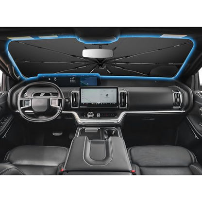 for 2026 2027 Ford Expedition Car Windshield Sun Shade Umbrella for 2025 2026 2027 Ford Expedition Accessories Car Window Sunshade Easy to Fold Reflective Heat&UV Protection Sun Visor Blocker (2025-2027 Expedition)
