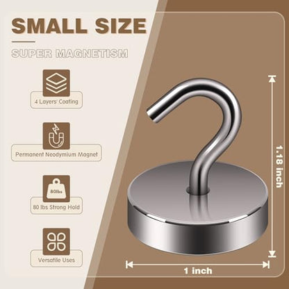 Magnetic Hooks Steel Tube Design for Cruise (Gray / 80lb Magnetic Hooks)