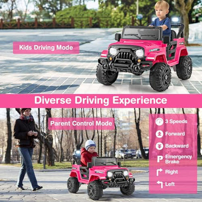 12V Kids Ride on Truck Car (Hot Pink)