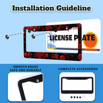 Red Blood Drop License Plate Frame Blood Spatter License Plate Holder (Red Blood Drop)
