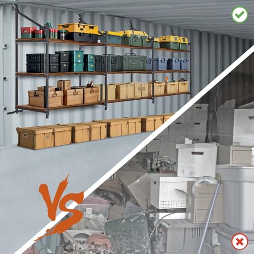 Shipping Container Shelving Storage Bracket 4Pcs Heavy Duty Cargo Shipping Container Shelf Shelving Brackets Universal (4 Pieces)
