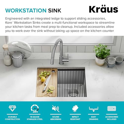 Stainless Steel 23 in Undermount Kitchen Sink KWU111 (Stainless Steel / 23 inch / Sink)