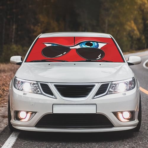 Funny Eye Car Windshield Sunshade Umbrella Foldable Umbrella (57X31 Inch / Color-0705-10)