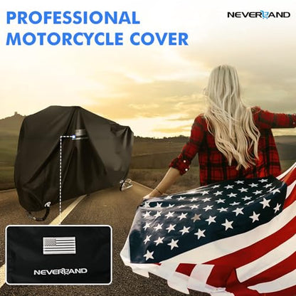 Motorcycle Cover Waterproof Outdoor All Weather Protection Black (black / XL ( 96.5*41*50 inches ))