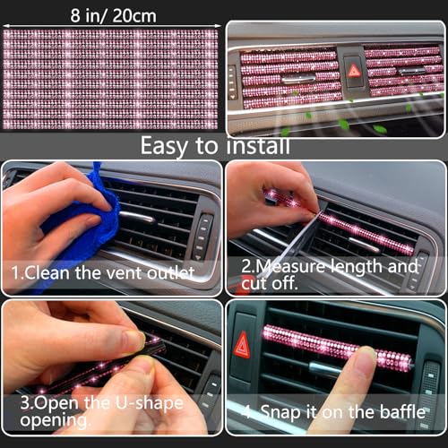 27 Piece Bling Car Accessories Set (Pink Diamond)