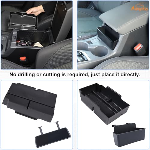 Center Console Organizer Tray Compatible with Subaru Crosstrek (Armrest+Hanging Storage Box)