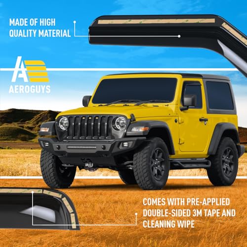 Extra Durable Window Deflectors in (For Jeep Wrangler 18-26 JL)