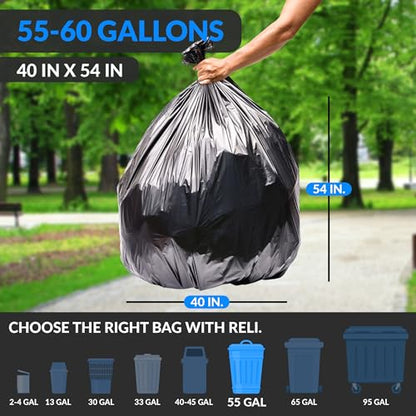 55 60 Gallon Trash Bags Heavy Duty
