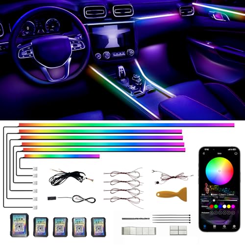 Acrylic Interior Car LED Strip Lights (6in1-90CM)