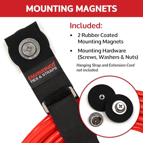 Black Heavy Duty Magnet for Hanging Straps (Magnet for Hanging Straps (2 Pack))