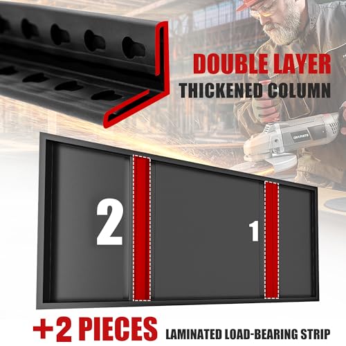 Storage Shelves 2000LBS Garage Shelving Heavy Duty (16.5"D x 31.5"W x 72"H,Black)