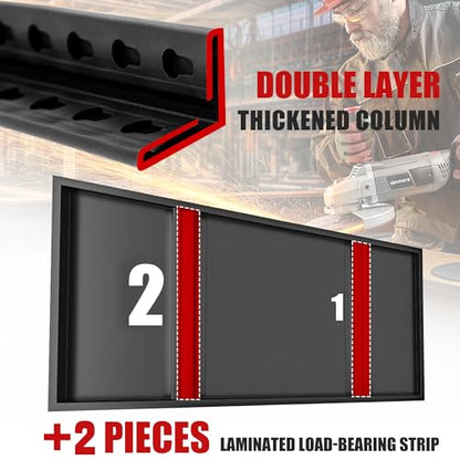 Storage Shelves 2000LBS Garage Shelving Heavy Duty (16.5"D x 31.5"W x 72"H,Black)