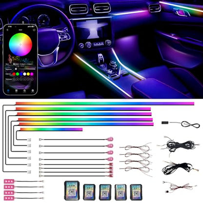 Acrylic Interior Car LED Strip Lights (18in1-90CM)