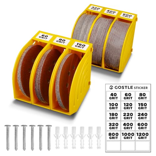5 Inch Professional Sanding Discs Storage Bins (6 bins / Yellow)