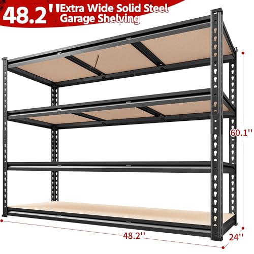 48.2" W Garage Shelving (48.2" W x 24" D x 60.1" H)