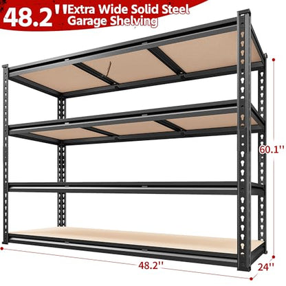 48.2" W Garage Shelving (48.2" W x 24" D x 60.1" H)