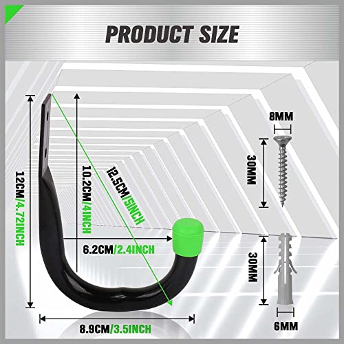 SWANLAKE Heavy Duty Garage Storage Utility Hooks (12-Piece Green)
