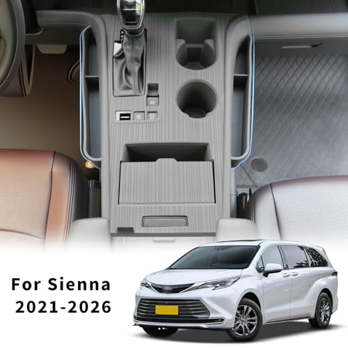 Silicone Center Console Cover with Organizer for Sienna 2021 (Center Console Cover)