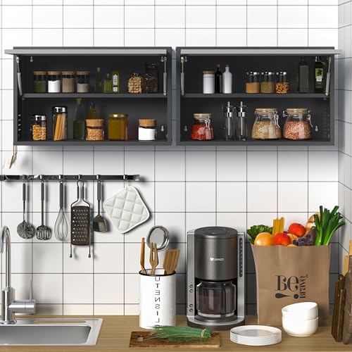Metal Wall Cabinet with Adjustable Shelves (19.7''H / Black Gray)