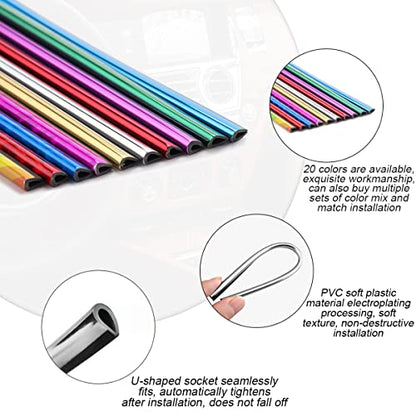 20PCS Bendable Car Air Vent Trim Strips (Ice Silver)