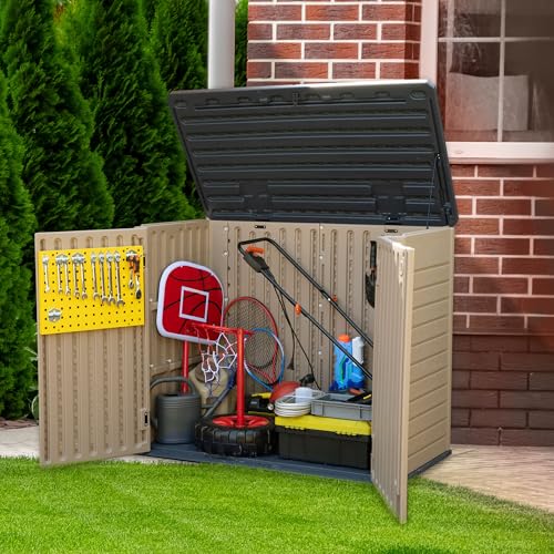Outdoor Resin Storage Sheds (Medium-4.3x3.4ft / Brown)