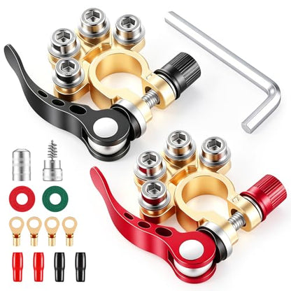 Car Battery Terminal Connector (4 Way-Gold-A)