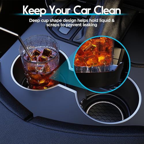 2 Pack Car Cup Holder Coaster Bling Crystal Rhinestone Car Interior (Black / 2 Pack)
