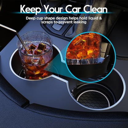 4 Pack Car Cup Holder Coaster Bling Crystal Rhinestone Car Interior (Black / 4 Pack)