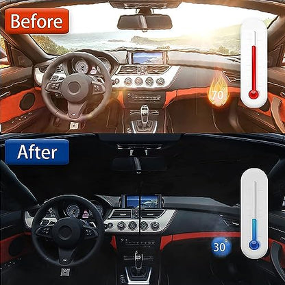 Foldable Car Windshield Sun Shade Umbrella Fit Sedan SUV Pickup Truck Most Vehicles Car Window Shades Front Windshield Sunshade
