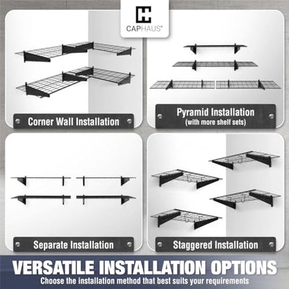 Fencer Wall Mounted Garage Shelving (6 ft. x 1.5 ft. Pack of 2 / Black)