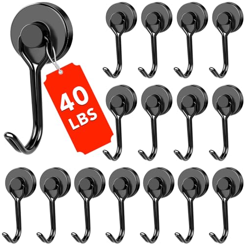 Magnetic Hooks (Black / 0.79in)