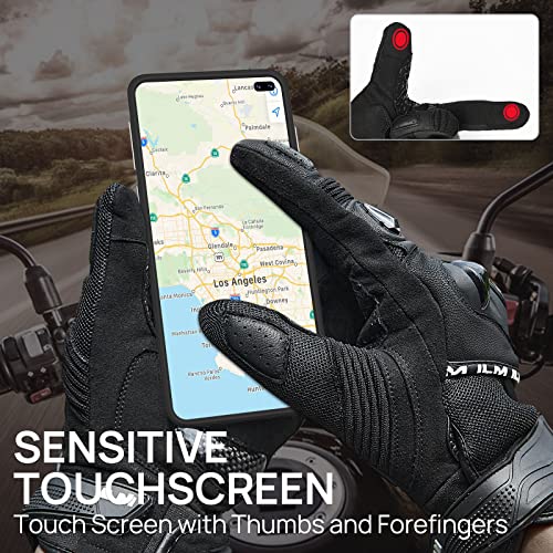Motorcycle Gloves for Men Women Touchscreen Riding Gloves WD01 (black / Small)