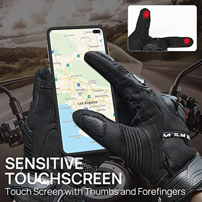Motorcycle Gloves for Men Women Touchscreen Riding Gloves WD01 (black / Small)