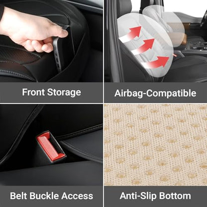 Premium Custom Fit Truck Car Seat Covers Full Set Seat Waterproof (X89 (See Vehicle Size Chart) / Full Set - Black)