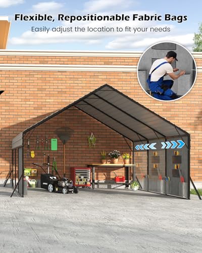 20'x15'x12.7' Heavy Duty Metal Carport
