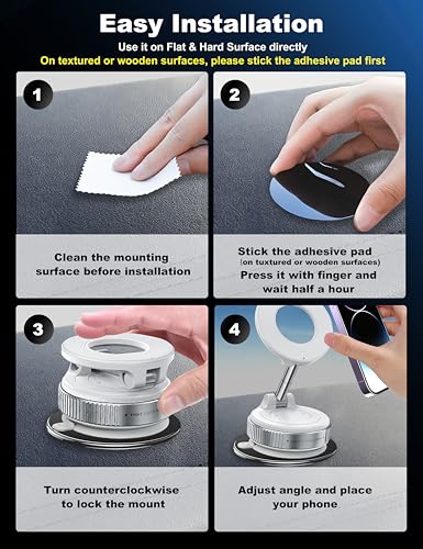 Upgraded 360° Vacuum Magnetic Phone Holder (White)