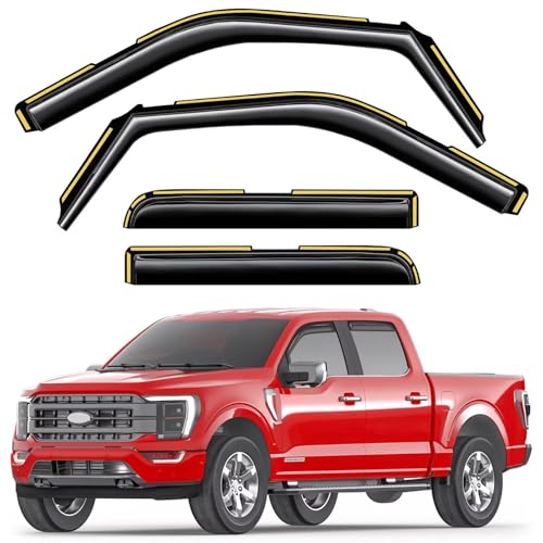 Window Visors Rain Guards for Ford F150 SuperCrew 2021 (Fit for 2021-2026 Ford F150 SuperCrew)