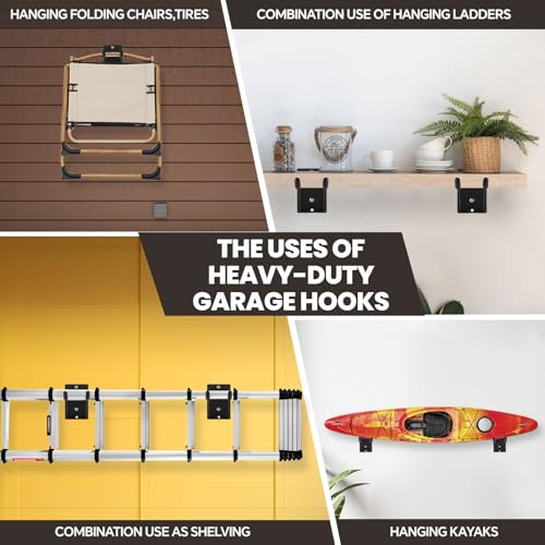 14" Large Heavy Duty Garage Hooks (2-Pack 14" Heavy Hooks)