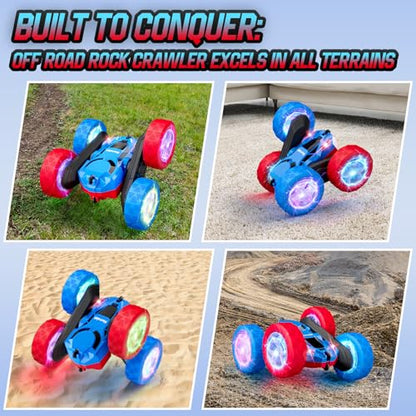 Remote Control RC Car for Kids 6 (Blue&red / Glow (Headlights & Wheel Lights))