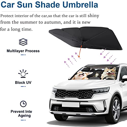 Pet Dog Cat Custom Windshield Sun Shade Custom Fit Umbrella (57X31 Inch / Color-DIY-2)