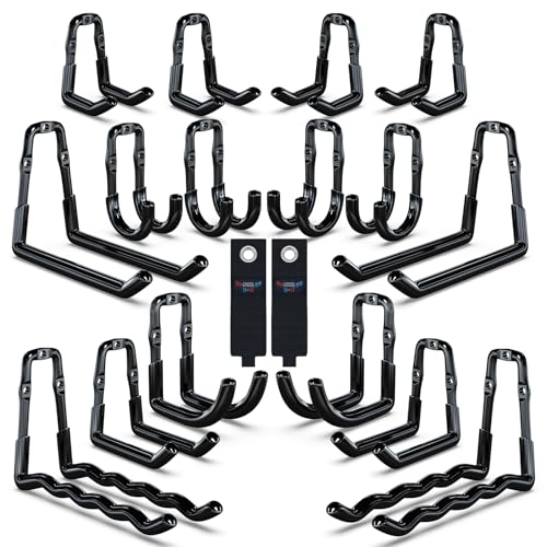 Super Heavy Duty Garage Wall Hooks 18 Pack (Black / 16)