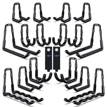 Super Heavy Duty Garage Wall Hooks 18 Pack (Black / 16)